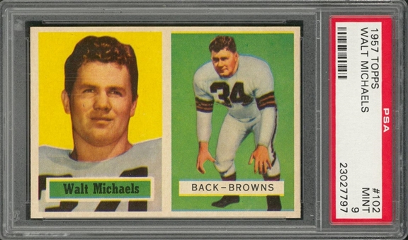 1957 Topps Football #102 Walt Michaels – PSA MINT 9